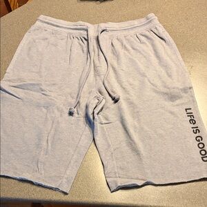 Life Is Good Men's Light Gray Athletic Shorts